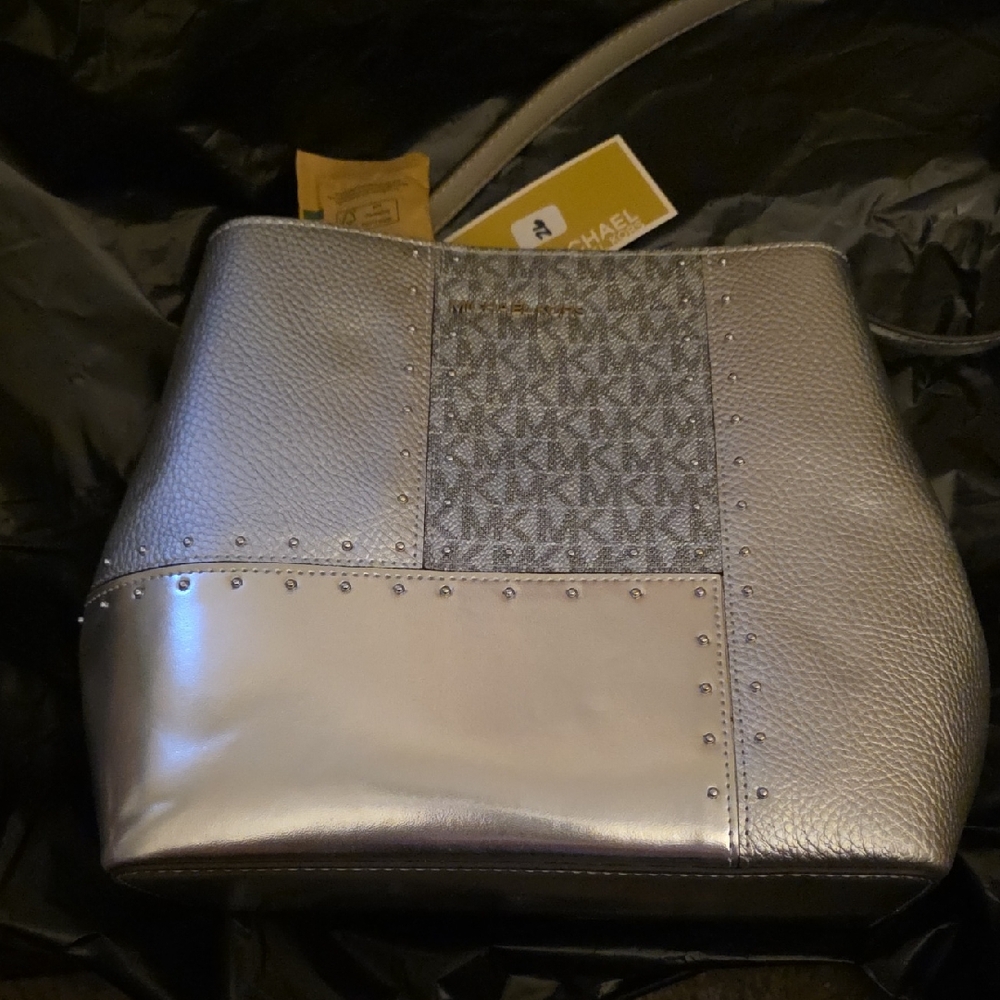Michael Kors Metallic Silver Shoulder Bag